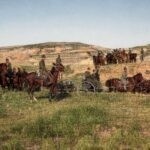 Fuerzas de artillería que colaboraron en la toma de Guadalajara, en marcha hacia Albacete