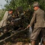 Una pieza de artillería enfilando el Alto del León