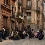 Milicianos situados en calles aledañas al Alcázar